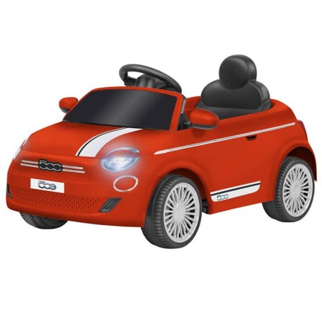 AUTO ELETTRICA PER BAMBINI FIAT 500 ROSSA R/C 12V, ING.MP3, MICROSD E USB, LUCI LED GLOBO 421