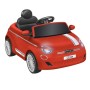 AUTO ELETTRICA PER BAMBINI FIAT 500 ROSSA R/C 12V, ING.MP3, MICROSD E USB, LUCI LED GLOBO 421