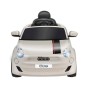 AUTO ELETTRICA PER BAMBINI FIAT 500 BIANCA R/C 12V, ING.MP3, MICROSD E USB, LUCI LED GLOBO 421