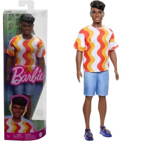 BAMBOLA KEN FASHIONISTAS DI BARBIE CON MAGLIA A ONDE MATTEL HRH23