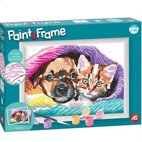 SET PITTURA PAINT E FRAME CON DOLCE AMICIZIA CANE E GATTO AS 41020