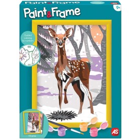 SET PITTURA PAINT E FRAME CON CERVO SULLA NEVE AS 41014