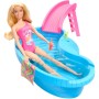 PLAYSET BARBIE PISCINA CON BAMBOLA BARBIE E ACCESSORI MATTEL HRJ74