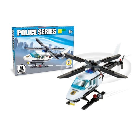 ELICOTTERO DELLA POLIZIA COSTRUZIONI CLICK CLACK DA 93 PEZZI TEOREMA 68554