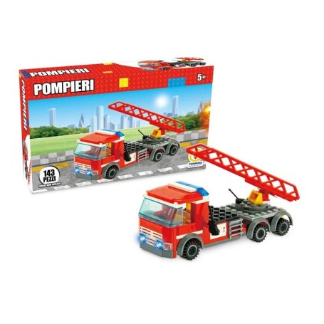 CAMION DEI POMPIERI COSTRUZIONI CLICK CLACK VIGILI DEL FUOCO DA 143 PEZZI TEOREMA 68780