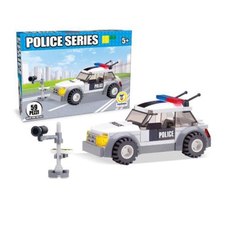 AUTO DELLA POLIZIA COSTRUZIONI CLICK CLACK DA 55 PEZZI TEOREMA 68555