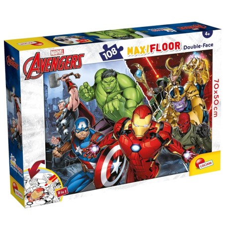 PUZZLE DA PAVIMENTO MAXI FLOOR 108 PZ DOUBLE FACE AVENGERS LISCIANI 99771