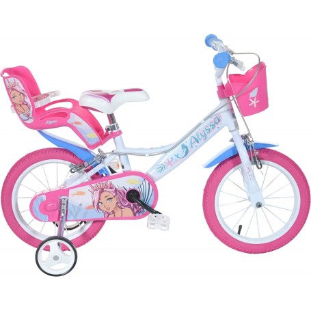 BICICLETTA PER BAMBINI 16" SIRENETTA ALYSSA CON CESTINO E PORTA BAMBOLE DINO BIKE 164R-ALS