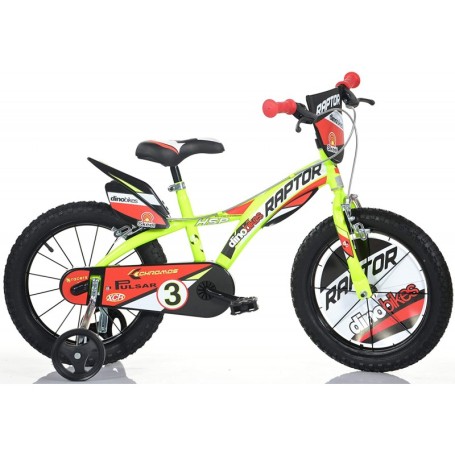 BICICLETTA PER BAMBINI 14" RAPTOR GIALLA DINO BIKE 61403RP