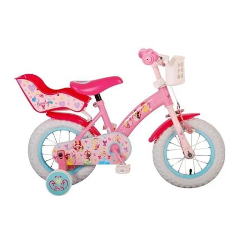 BICICLETTA PER BAMBINI 12" DISNEY PRINCIPESSE CON CESTINO, PORTABAMBOLE E MOVIMENTO SFERA 21209