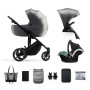 TRIO PRIME 2 SHADOW GRIGIO 3 IN 1 CON BORSA, FASCIATOIO, ZANZARIERA E MATERASSINO PER NAVICELLA KINDERCRAFT 21768