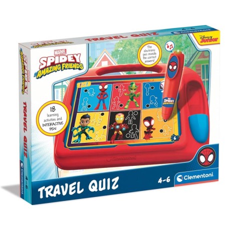 SAPIENTINO MARVEL SPIDEY CON PENNA INTERATTIVA TRAVEL QUIZ CLEMENTONI 16806