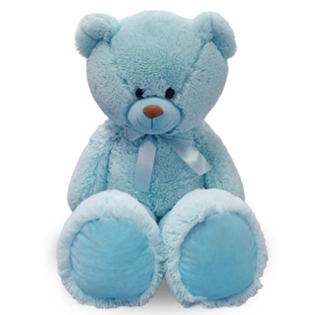 PELUCHE ORSO CLEO XXL 96 CM AZZURRO CON FIOCCO ODG 876