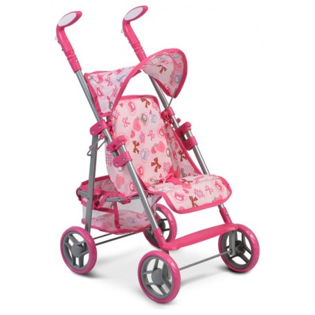 PASSEGGINO PER BAMBOLE FLOWER GARDEN ROSA MONI TRADE 6487