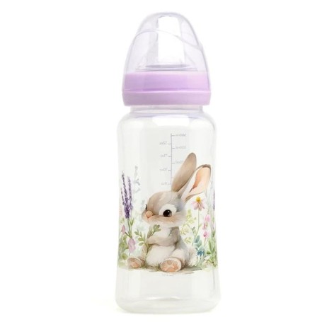 BIBERON ANTICOLICA 360 ML CONIGLIETTO LAVANDA CON TETTARELLA REGOLABILE KIOKIDS 5367