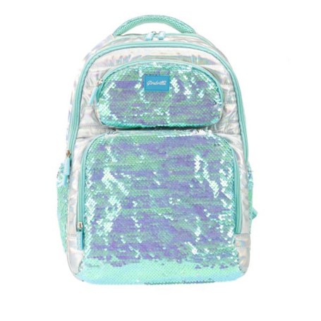 ZAINO SCUOLA GIRABRILLA PIUMINO AZZURRO E ARGENTO NICE 19016 19018