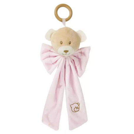 FIOCCO DELLA NASCITA CON ORSETTO E NASTRO ROSA 100% COCCOLE DECAR 25505