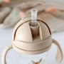 TAZZA DI APPRENDIMENTO STEP 3 CON CANNUCCIA IN SILICONE 300 ML CERBIATTO TORTORA KIOKIDS 04262
