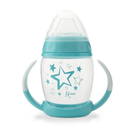 TAZZA DI APPRENDIMENTO STEP 1 ANTICOLICA 270 ML STELLE AZZURRO KIOKIDS 2911
