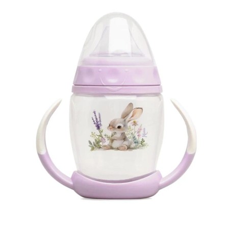 TAZZA DI APPRENDIMENTO STEP 1 ANTICOLICA 270 ML CONIGLIETTO LAVANDA KIOKIDS 05369