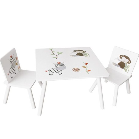 TAVOLO IN LEGNO PER BAMBINI CON 2 SEDIE ODG 027