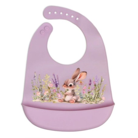BAVAGLINO RACCOGLI PAPPA IN SILICONE CONIGLIETTO LAVANDA KIOKIDS 05375