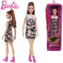 BAMBOLA BARBIE FASHIONISTAS 30 CM VESTITO FLOREALE CASTANA MATTEL HBV19 GRB55