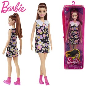 BAMBOLA BARBIE FASHIONISTAS 30 CM VESTITO FLOREALE CASTANA MATTEL HBV19 GRB55