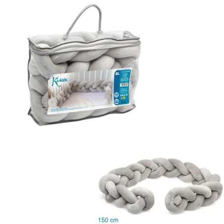 TRECCIA PROTETTIVA PARACOLPI PER LETTINO E CULLA GRIGIO KIOKIDS 03756