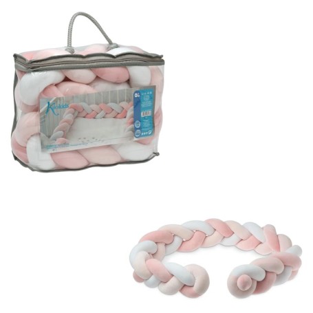 TRECCIA PROTETTIVA PARACOLPI PER LETTINO E CULLA BIANCO ROSA KIOKIDS 03177