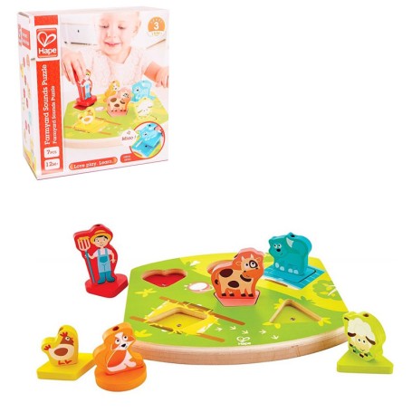 PUZZLE SUONI DEL CORTILE DI LEGNO HAPE E1614