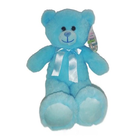PELUCHE ORSO CLEO 40 CM CELESTE CON FIOCCO ODG 976