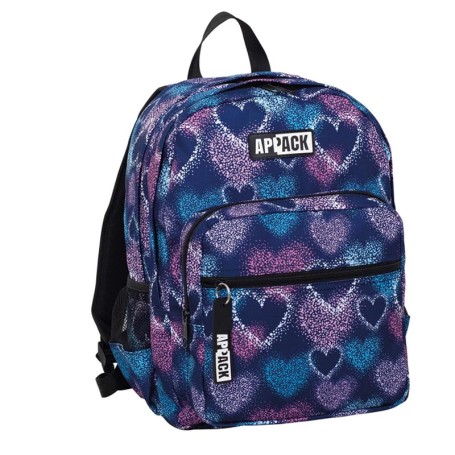 ZAINO SCUOLA BLU CON CUORICINI DOPPIO SCOMPARTO APPACK SEVEN 20C702400
