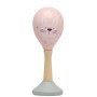 SONAGLIO MARACAS IN LEGNO ROSA CON CONIGLIO KIOKIDS 03932