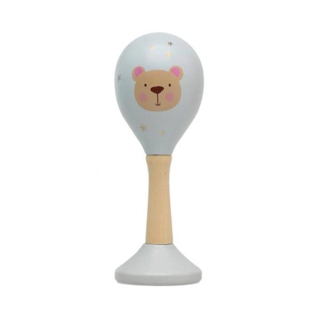 SONAGLIO MARACAS IN LEGNO GRIGIO CON ORSO KIOKIDS 03932