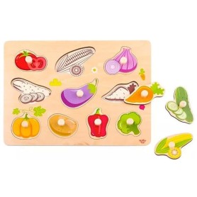 PUZZLE VERDURA IN LEGNO 10 PEZZI TOOKY TOY MONI TRADE TY855