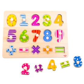 PUZZLE NUMERI IN LEGNO 16 PEZZI TOOKY TOY MONI TRADE TY851