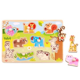 PUZZLE ANIMALI IN LEGNO 10 PEZZI TOOKY TOY MONI TRADE TY857