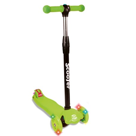 MONOPATTINO 3 RUOTE TEOSPORT VERDE CON RUOTE LUMINOSE TEOREMA 52016