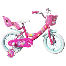 BICICLETTA PER BAMBINI 16" BARBIE CON 2 FRENI, CESTINO E PORTABAMBOLA LUBEX 37480