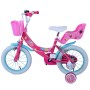BICICLETTA PER BAMBINI 14" BARBIE CON 2 FRENI, CESTINO E PORTABAMBOLA LUBEX 37479