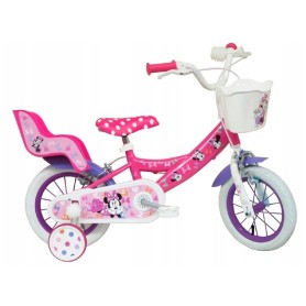 BICICLETTA PER BAMBINI 12" DISNEY MINNIE CON 1 FRENO PORTABAMBOLE E CESTINO LUBEX 36707