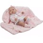 BAMBOLA 42 CM CON COPERTINA ROSA, CIUCCIO E ACCESSORI MODA BERBESA HT 51131