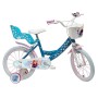 BICICLETTA PER BAMBINI 16" DISNEY FROZEN CON 2 FRENI, CESTINO E PORTABAMBOLA LUBEX 36584