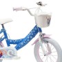 BICICLETTA PER BAMBINI 16" DISNEY FROZEN CON 2 FRENI, CESTINO E PORTABAMBOLA LUBEX 36584