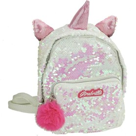 ZAINO ROSA BIANCO GIRABRILLA UNICORNO NICE 02530