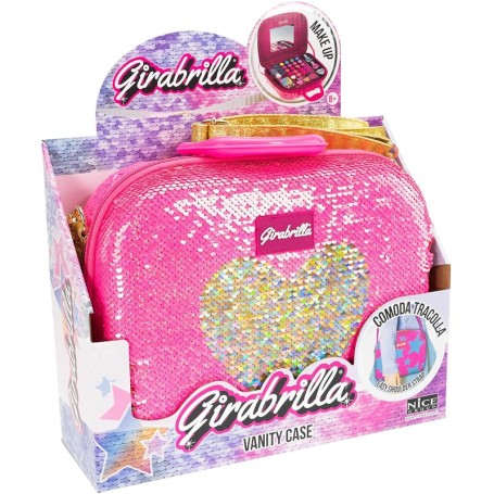 TROUSSE ROSA CUORE ARGENTO GIRABRILLA VANITY CASE NICE 02550C