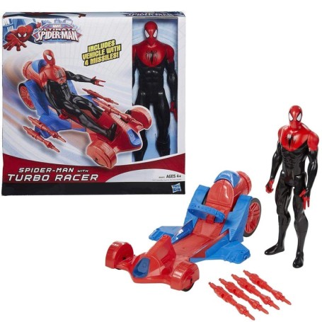 PERSONAGGIO MARVEL SPIDERMAN 30 CM CON TURBO BOLIDE HASBRO A8491