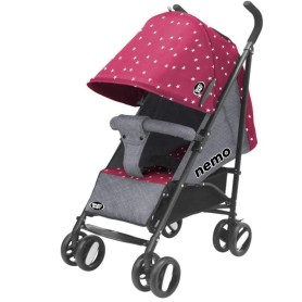 PASSEGGINO LEGGERO NEMO GRIGIO E ROSA CON STELLE PIEGHEVOLE CON BORSA GVC 8004