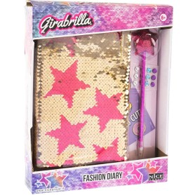 DIARIO GIRABRILLA FASHION DIARY ORO E MAGENTA STARS NICE 19036 19047